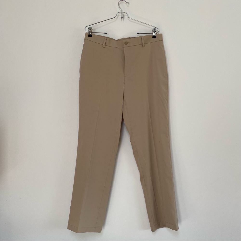 Slazenger Flat Front Golf Pants Size 32 x 30 Tan